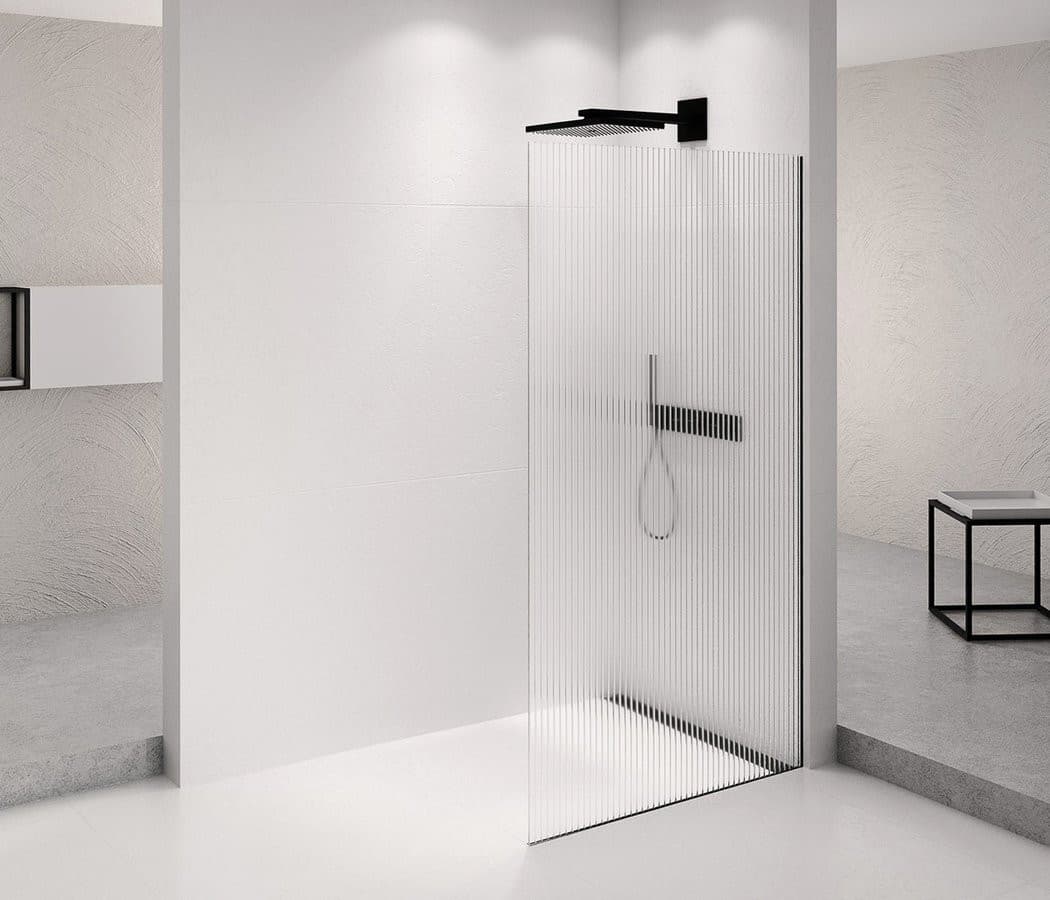 ARCHITEX BLACK MATT walk-in, 862 mm, szkło Flute