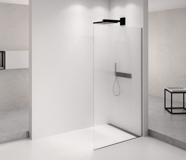 ARCHITEX BLACK MATT walk-in, 862 mm, szkło Flute