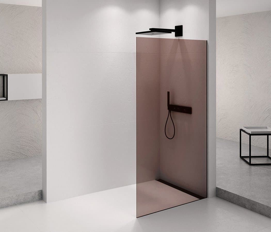 ARCHITEX BLACK MATT walk-in, 862 mm, szkło Marron