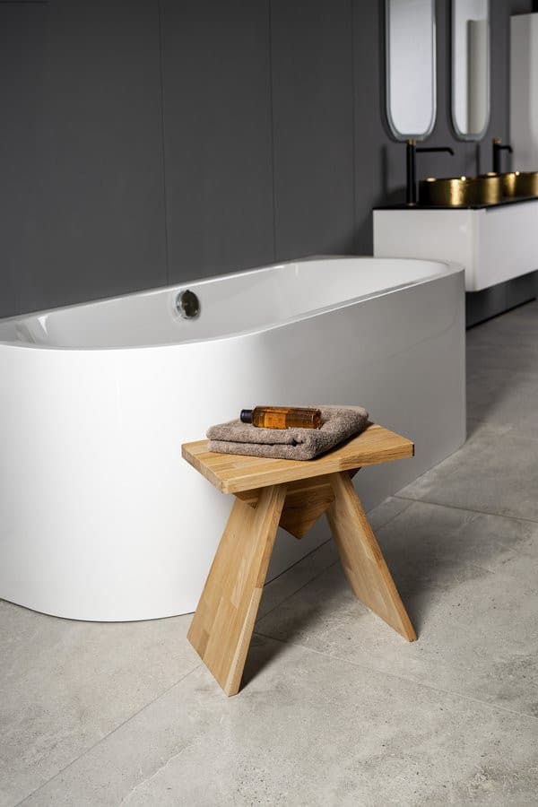 ASTYLE taboret 40x41x25cm, lite drewno dąb naturalny
