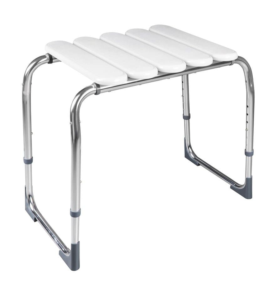 HANDICAP taboret łazienkowy, regulowana wysokość, chrom/biały