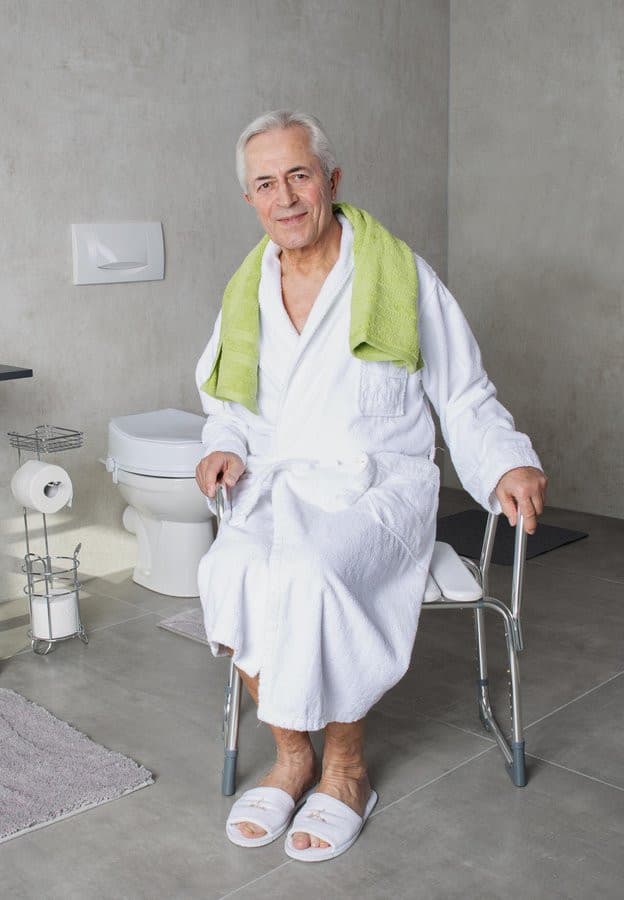 HANDICAP taboret łazienkowy, regulowana wysokość, chrom/biały
