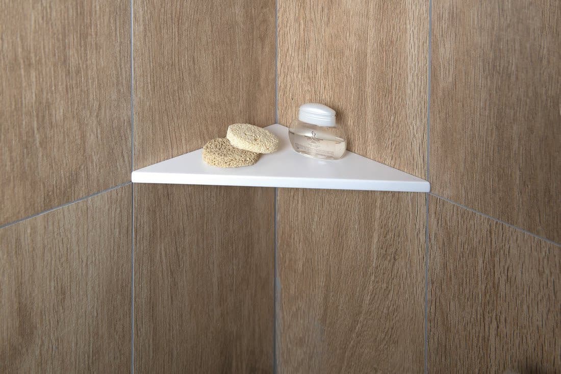 ABELINE półka narożna Rockstone 250x250mm, biały mat