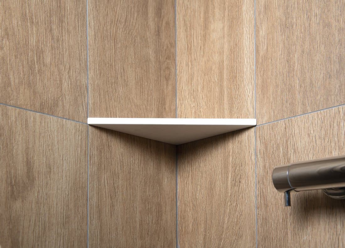 ABELINE półka narożna Rockstone 250x250mm, biały mat