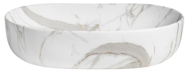CALEO umywalka ceramiczna nabłatowa, 60x42cm, bianco carrara