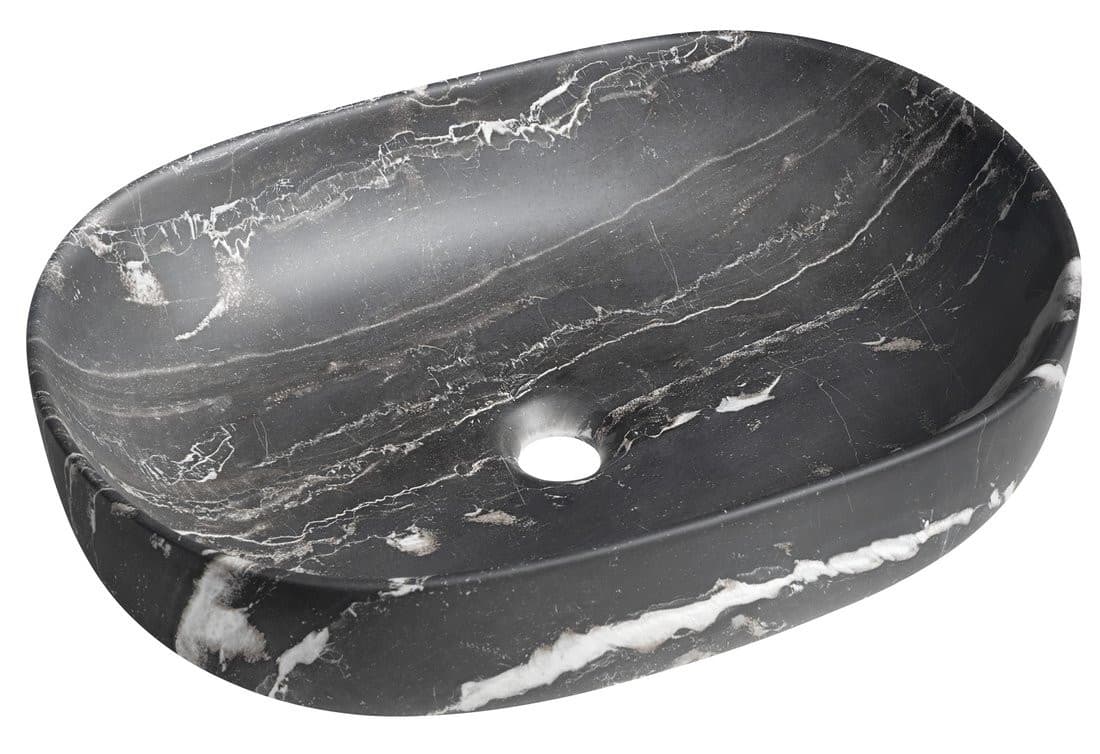 CALEO umywalka ceramiczna nabłatowa, 60x42cm, carnico marmor