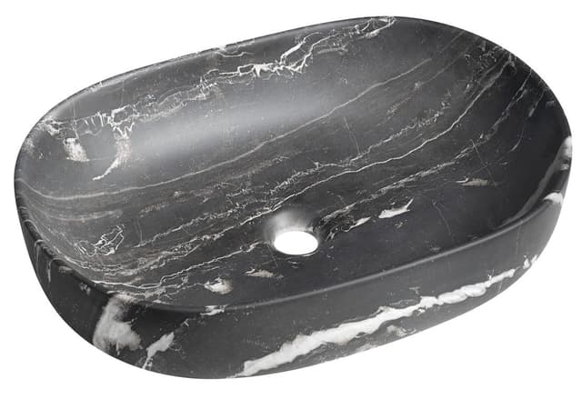 CALEO umywalka ceramiczna nabłatowa, 60x42cm, carnico marmor
