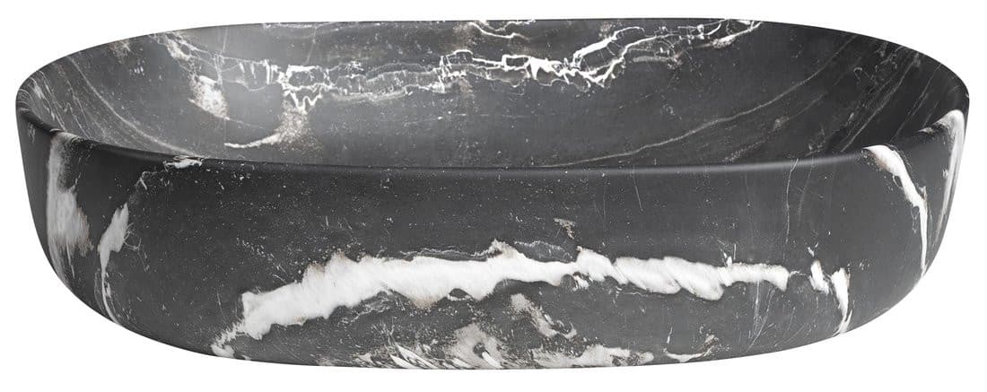 CALEO umywalka ceramiczna nabłatowa, 60x42cm, carnico marmor
