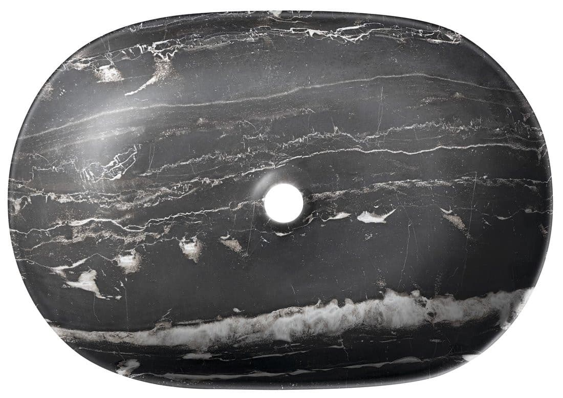CALEO umywalka ceramiczna nabłatowa, 60x42cm, carnico marmor