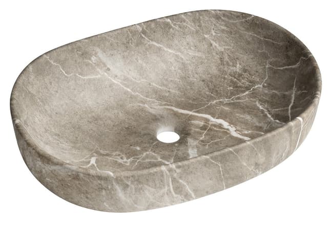 CALEO umywalka ceramiczna nabłatowa, 60x42cm, breccia marmor
