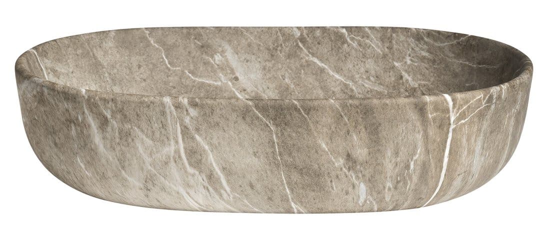 CALEO umywalka ceramiczna nabłatowa, 60x42cm, breccia marmor