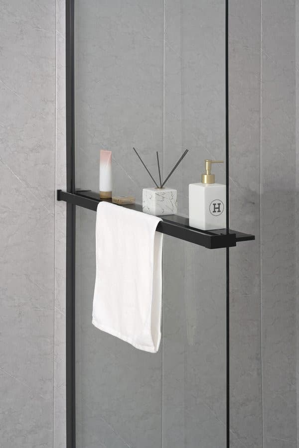 Półka do walk-in kabinę prysznicową, 142cm, biały matt