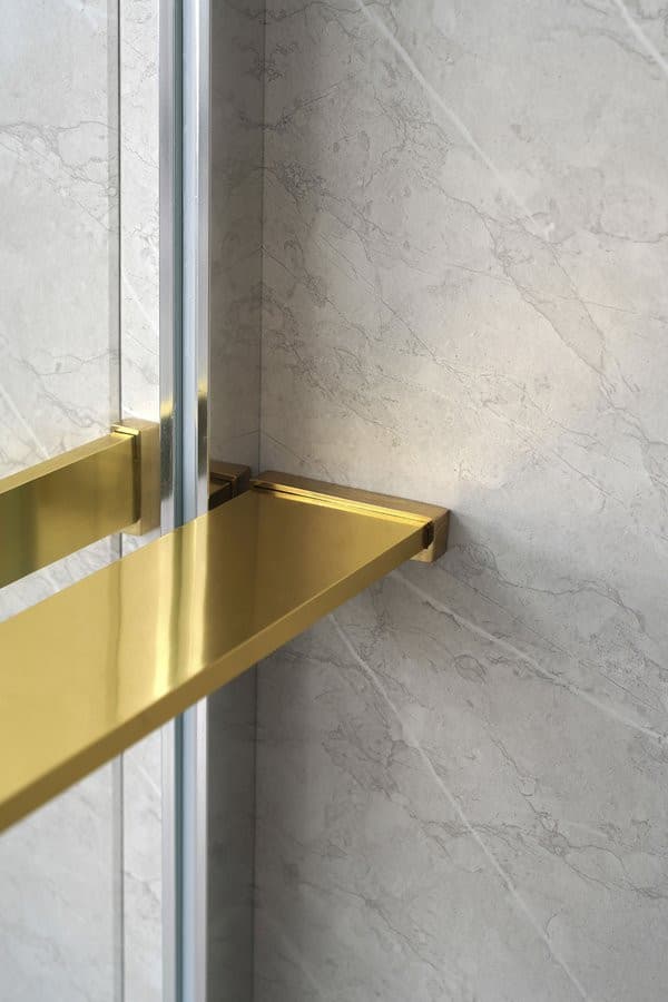 Półka do walk-in kabinę prysznicową, 142cm, złoto mat