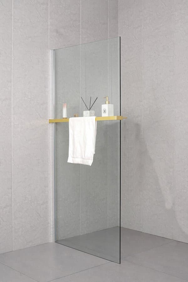 Półka do walk-in kabinę prysznicową, 142cm, złoto mat