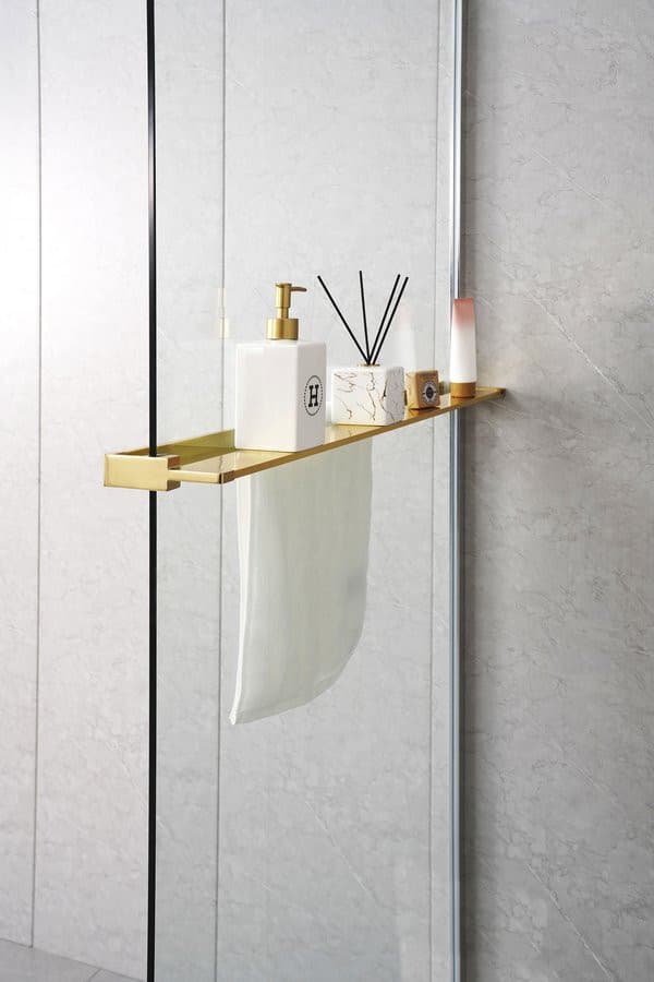 Półka do walk-in kabinę prysznicową, 142cm, złoto mat