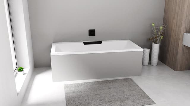 CASCATA wanna prostokątna 185x85x45cm, kaskada czarna