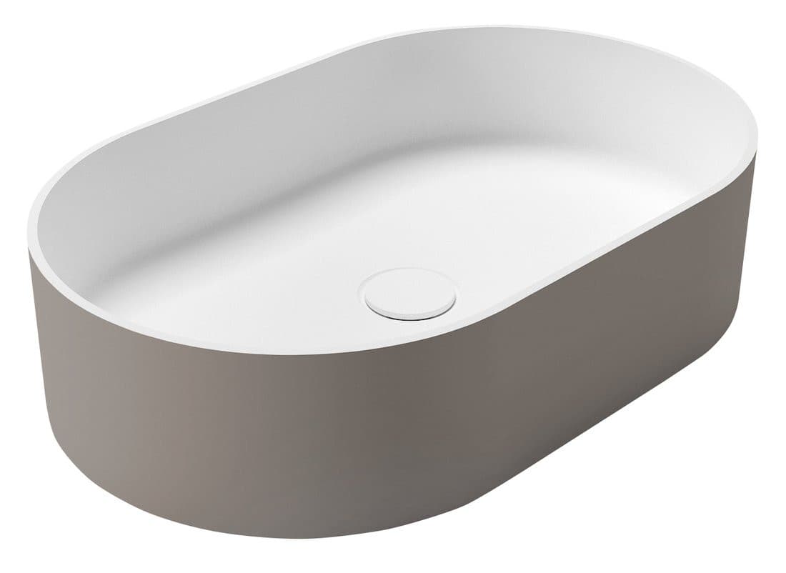 THIN umywalka na Rockstone blat 55x35cm, agila/biały mat