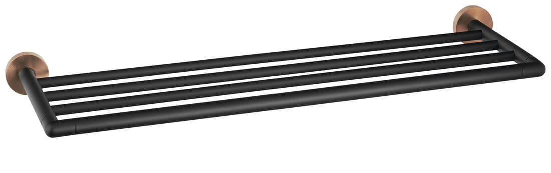 LARISSA półka na ręczniki 600mm, czarny/miedź mat