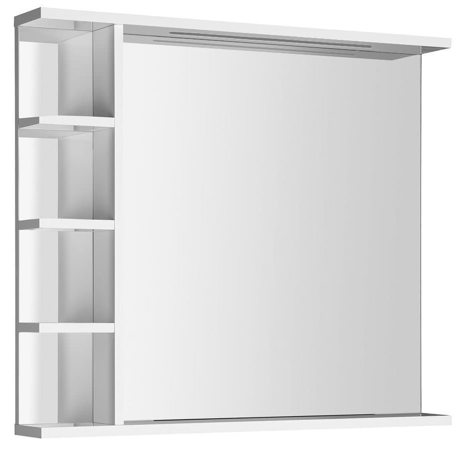 KORIN STRIP lustro z oświetleniem LED i półkami 80x70x12cm