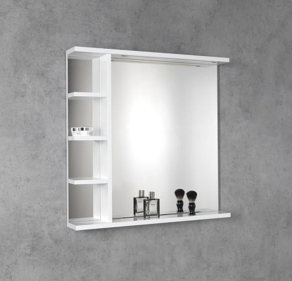 KORIN STRIP lustro z oświetleniem LED i półkami 80x70x12cm