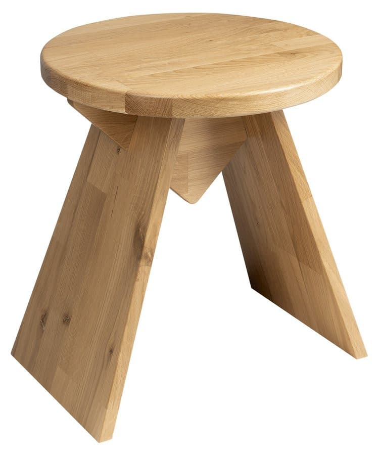 ASTYLE okrągły taboret ø 36x41cm, lite drewno dąb naturalny
