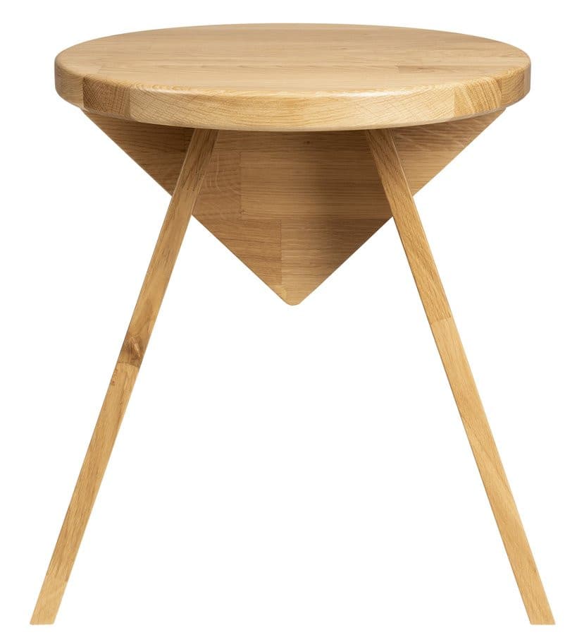 ASTYLE okrągły taboret ø 36x41cm, lite drewno dąb naturalny