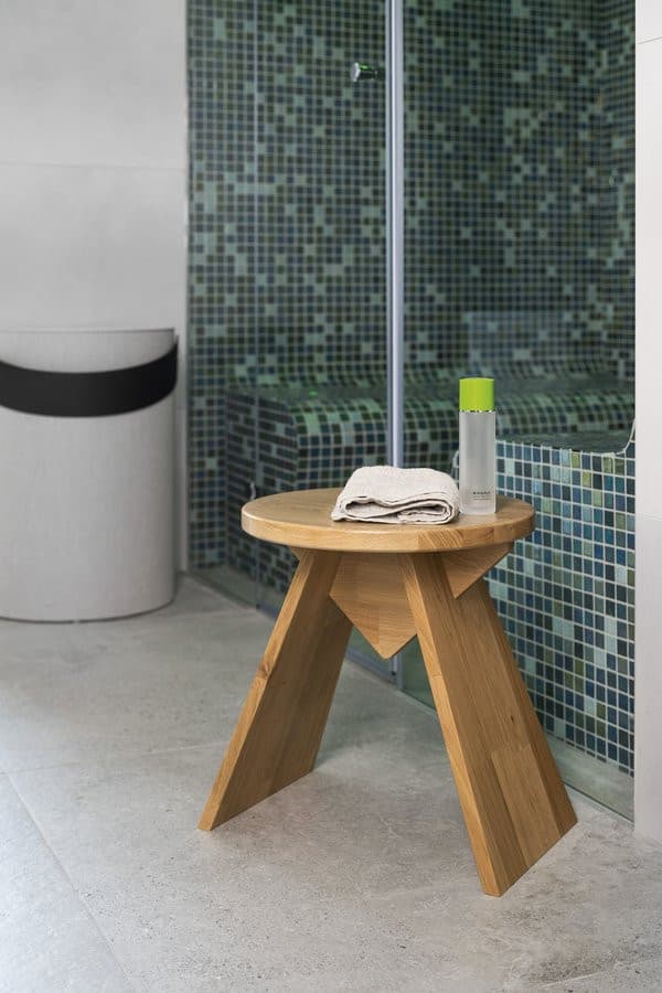 ASTYLE okrągły taboret ø 36x41cm, lite drewno dąb naturalny