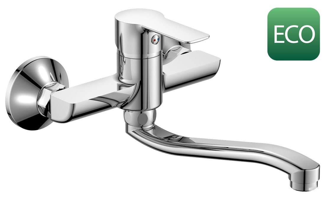 BARON ECO 3,8 l/min, bateria ścienna, rozstaw 150mm, chrom