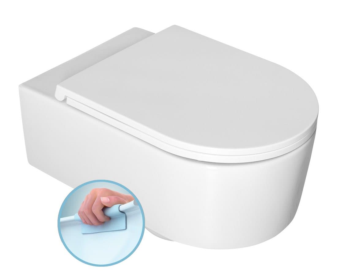 SISTEMA A miska WC wisząca, Rimless, 36x53,5cm, biały