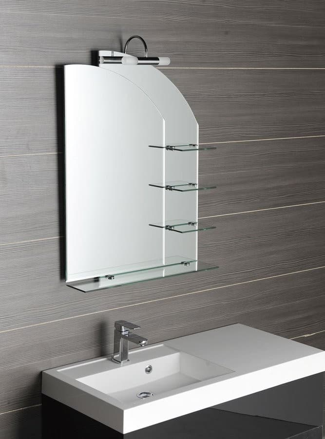 WEGA lustro z półkami 650x900mm, zaokrąglone rogi