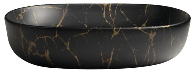 CALEO umywalka ceramiczna nablatowa, 60x42cm, marmur portoro