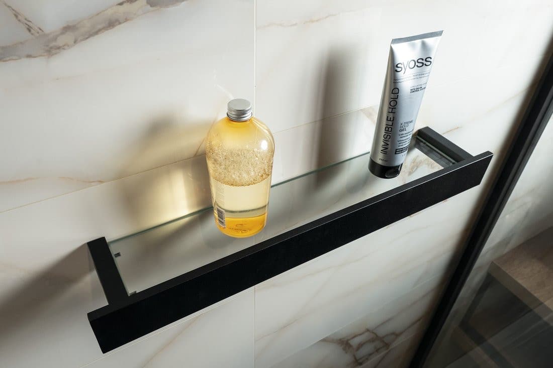 PATRON półka szklana 78cm, czarna