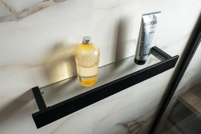 PATRON półka szklana 78cm, czarna