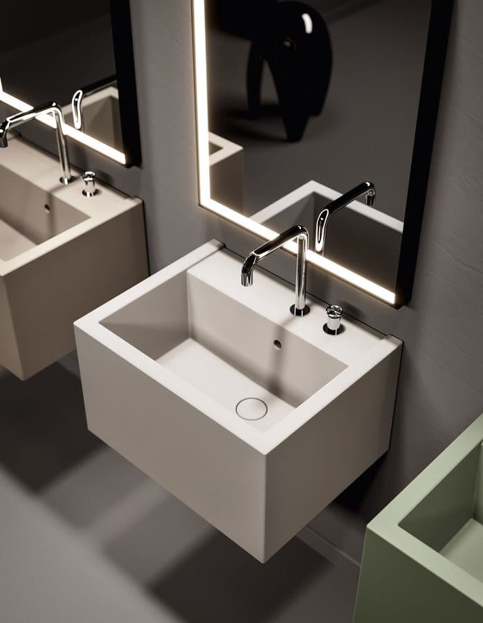 KANAAL umywalka ceramiczna 60x46,5cm, verde mat