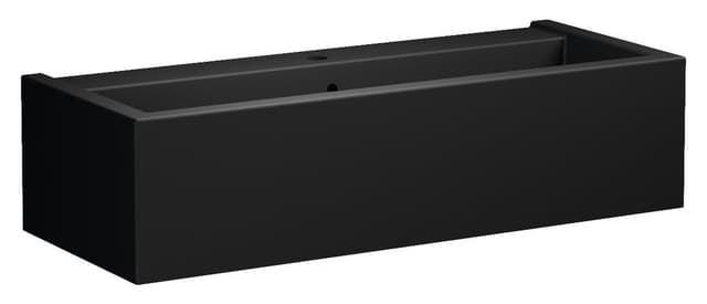 KANAAL umywalka ceramiczna 100x40cm, czarny mat