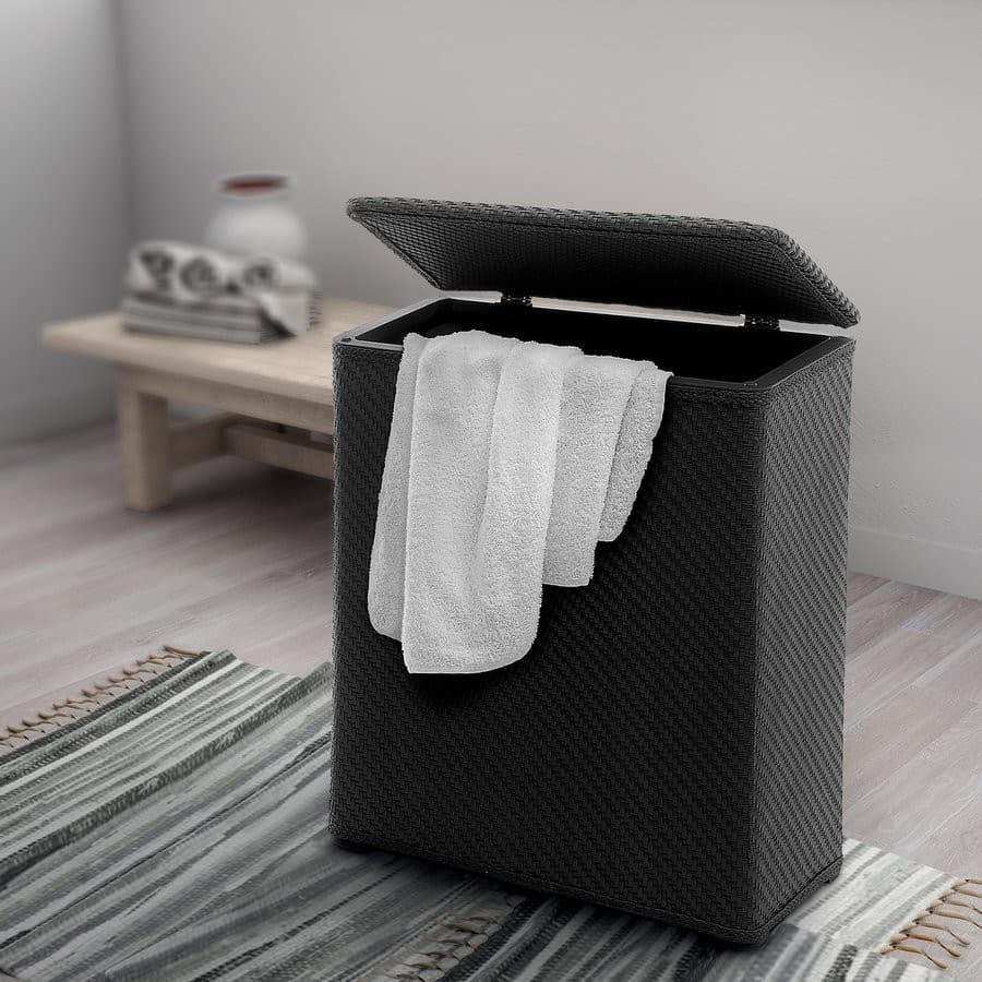 AMBROGIO kosz na bieliznę, 50x55x28 cm, czarny