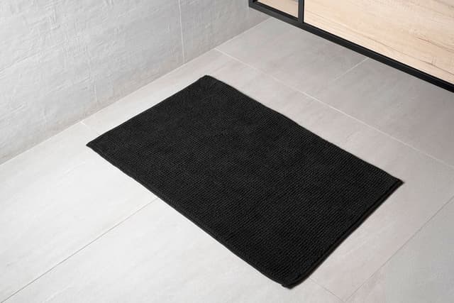 CHENILL dywanik łazienkowy 50x80cm, 100% polyester, czarny