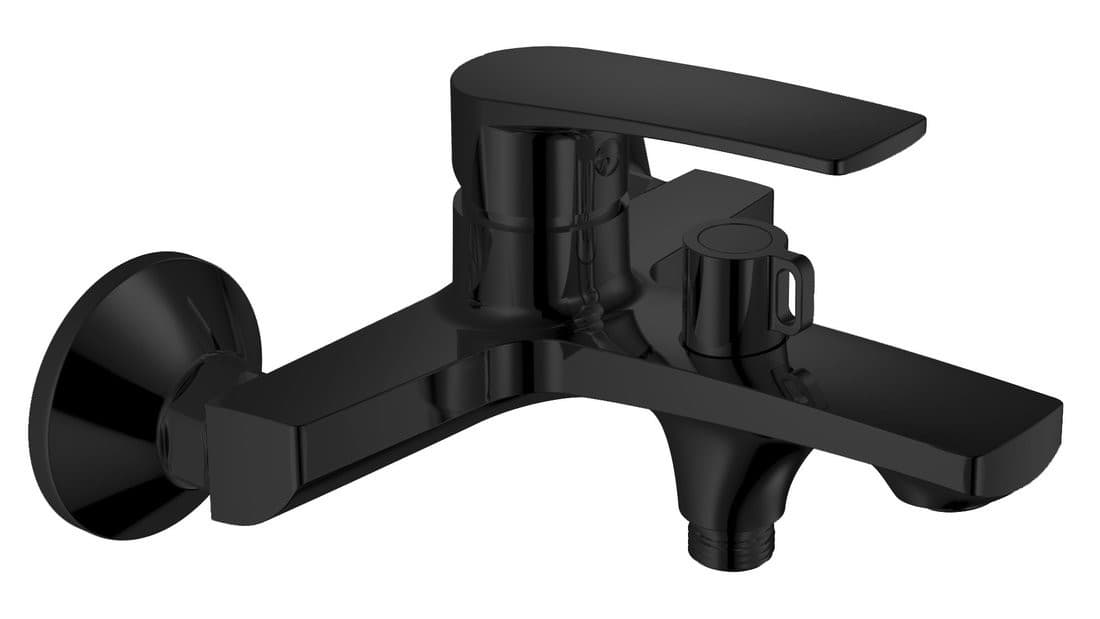 KORANA bateria wannowa ścienna, rozstaw 150mm, czarny mat