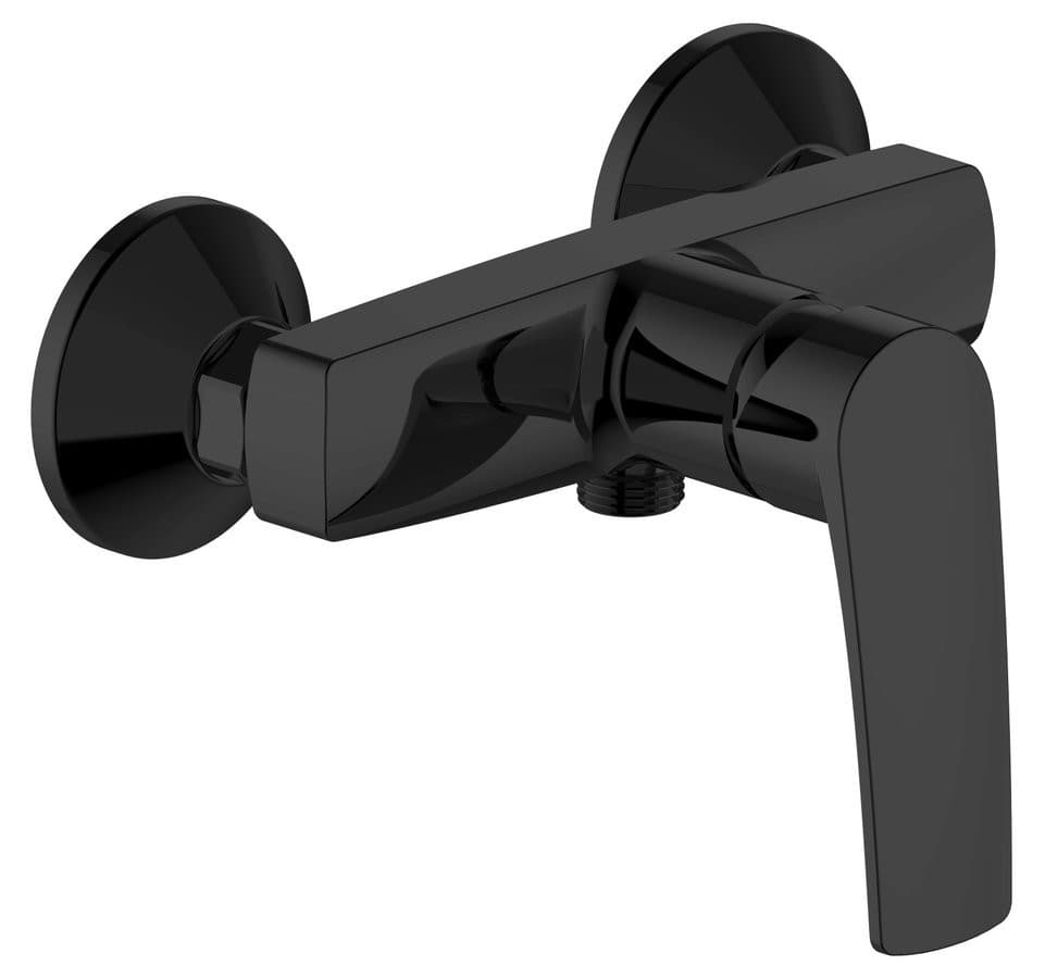 KORANA bateria prysznicowa ścienna, rozstaw 150mm, czarny mat