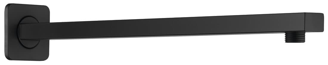 Ramię prysznicowe kwadratowe niskie, 400mm, czarny mat