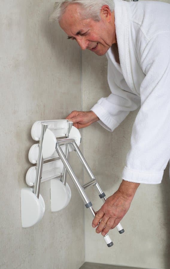 HANDICAP siedzisko prysznicowe 36x25cm, składane, czarny