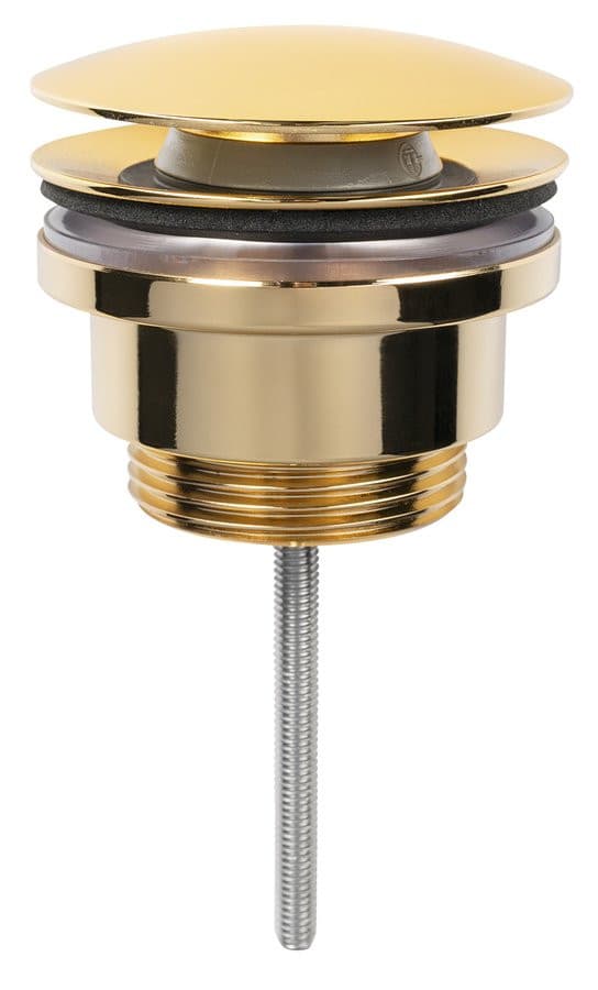 Odpływ umywalkowy, 5/4', click-clack, duży grzybek, złoto