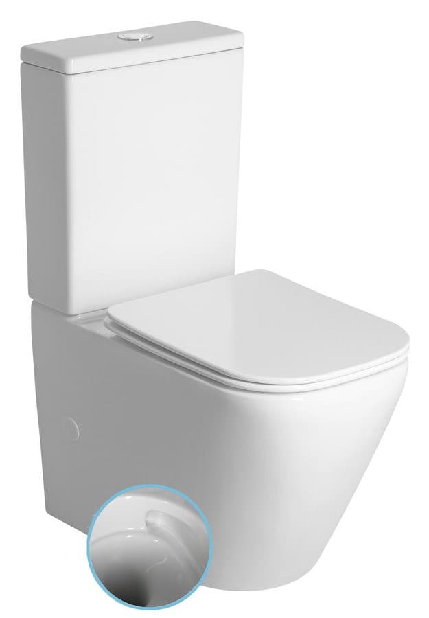 IMALA kompakt WC, Vortex Rimless, odpływ poziomy/pionowy, biały
