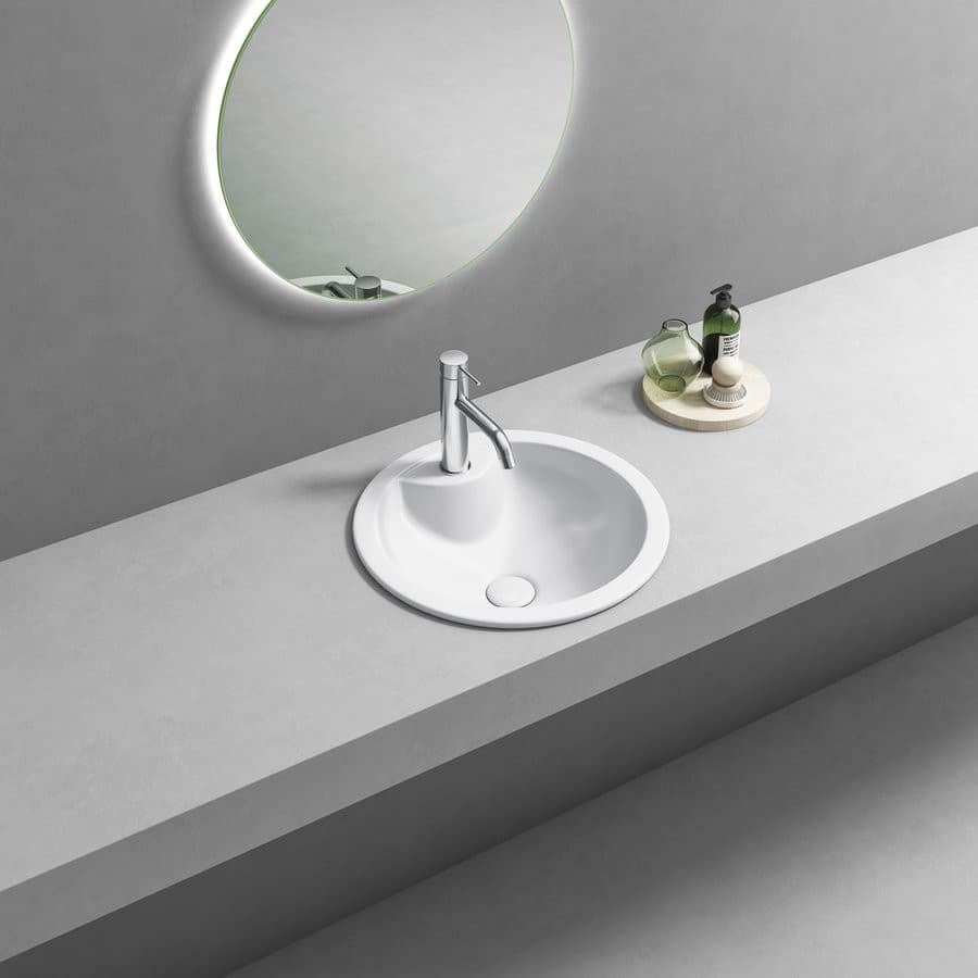 SHIPRA umywalka ceramiczna wpuszczana, średnica 46cm, biały