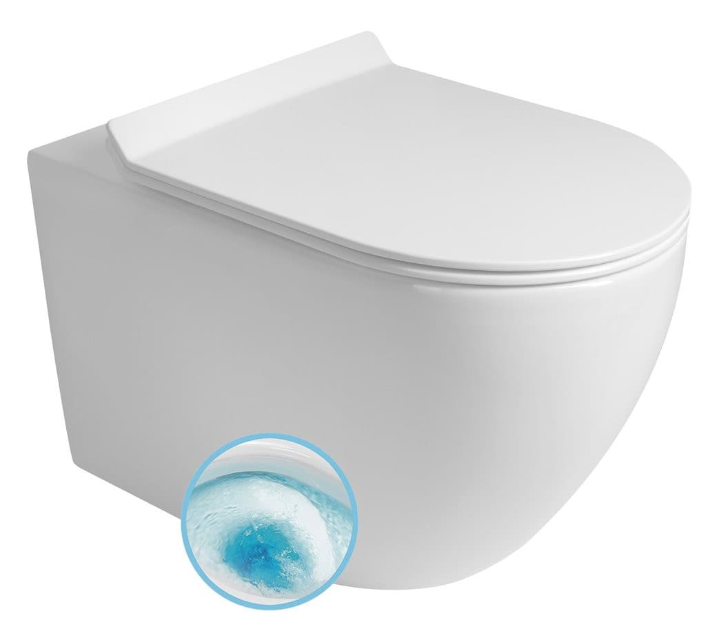 CARLO WC misa wisząca, Vortex Rimless, 36x53cm, biały