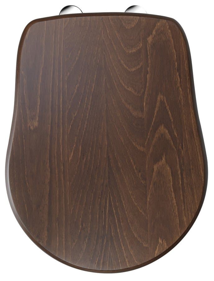 RETRO deska WC, Soft Close, orzech/chrom
