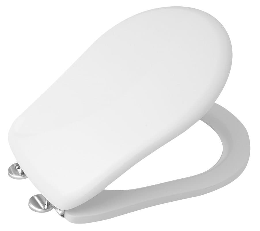 RETRO deska WC, Soft Close, biała/chrom