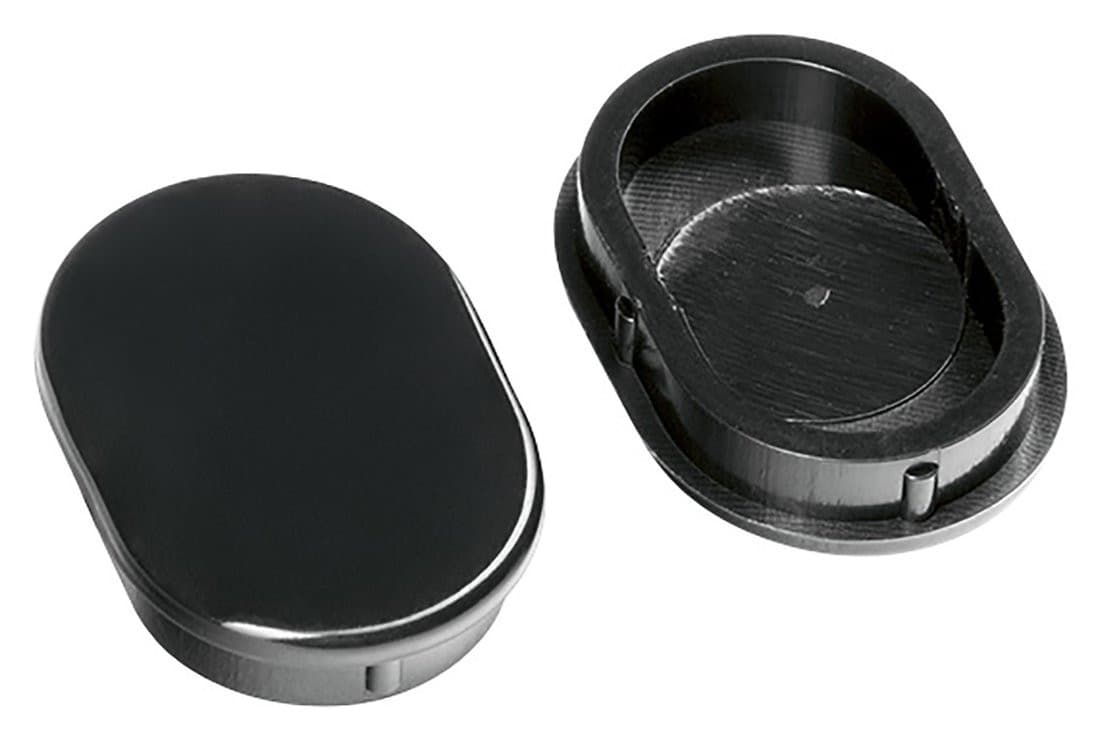 Owalna maskownica wspornika, czarny mat