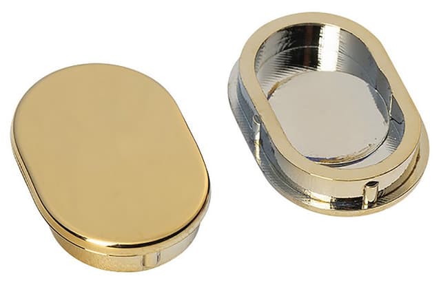 Owalna maskownica wspornika, złoto mat