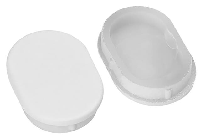 Owalna maskownica wspornika, biały mat